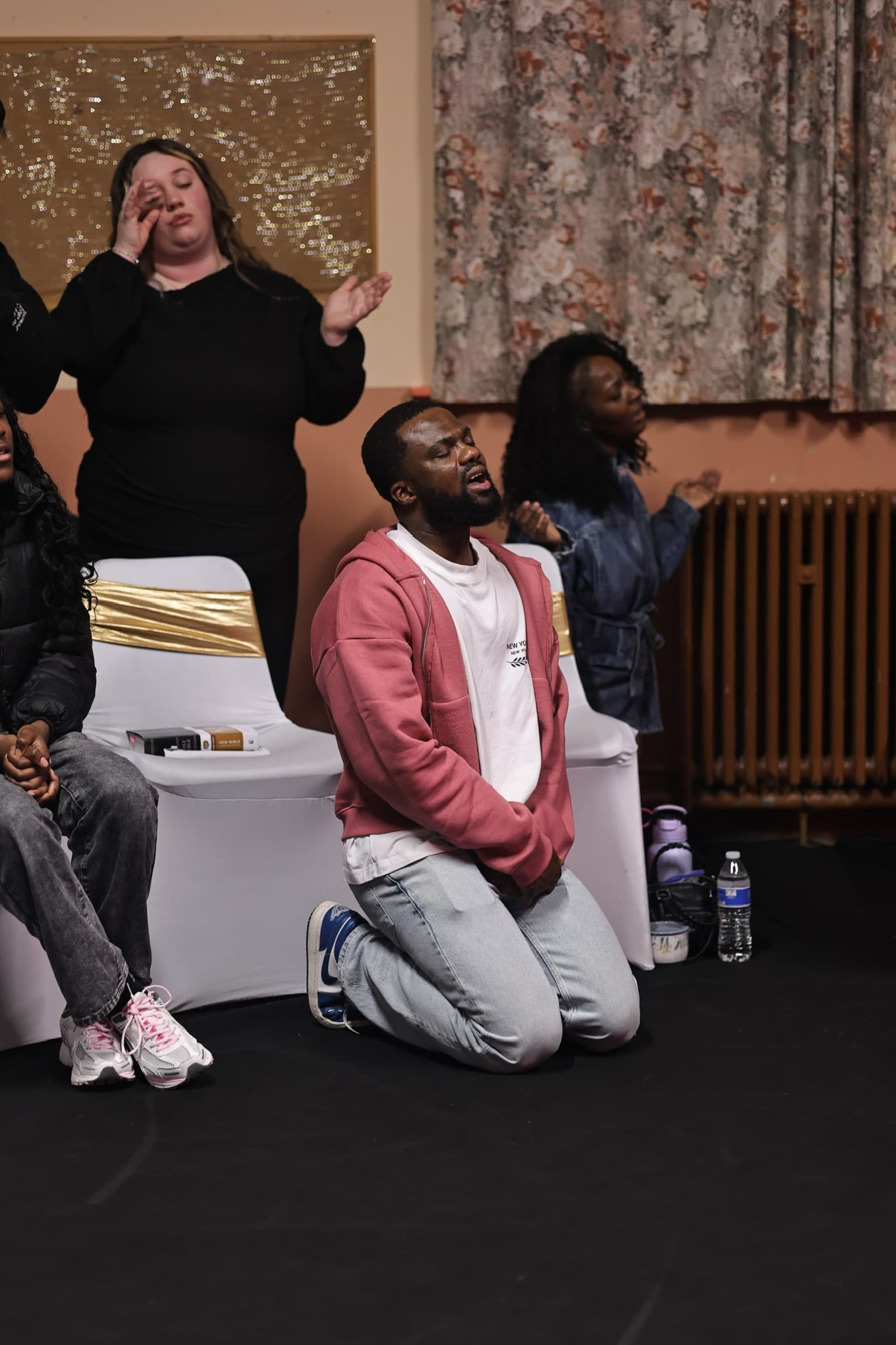 A moment of worship during a Sunday gathering